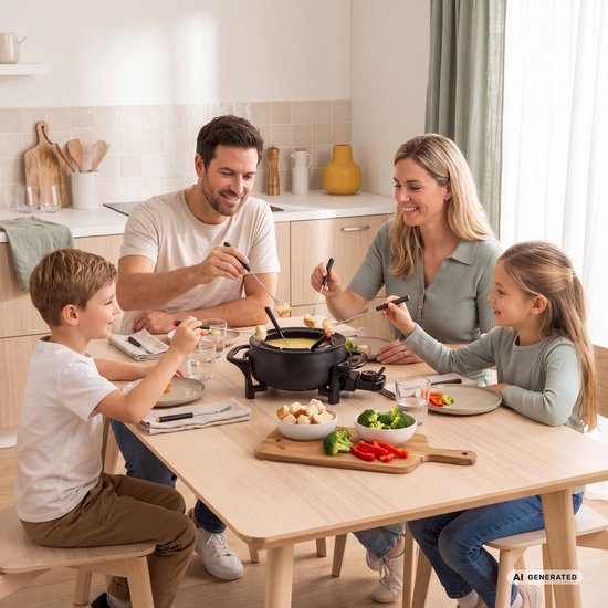 Tristar Fondueset Elektrisch FO-1107 - 1000W - 1,5L voor 8 personen - Incl 8 fonduevorkjes — afbeelding 2