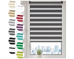 Duo Rolgordijn Zonder Boren 105x150cm Klemmfix Antraciet voor Ramen