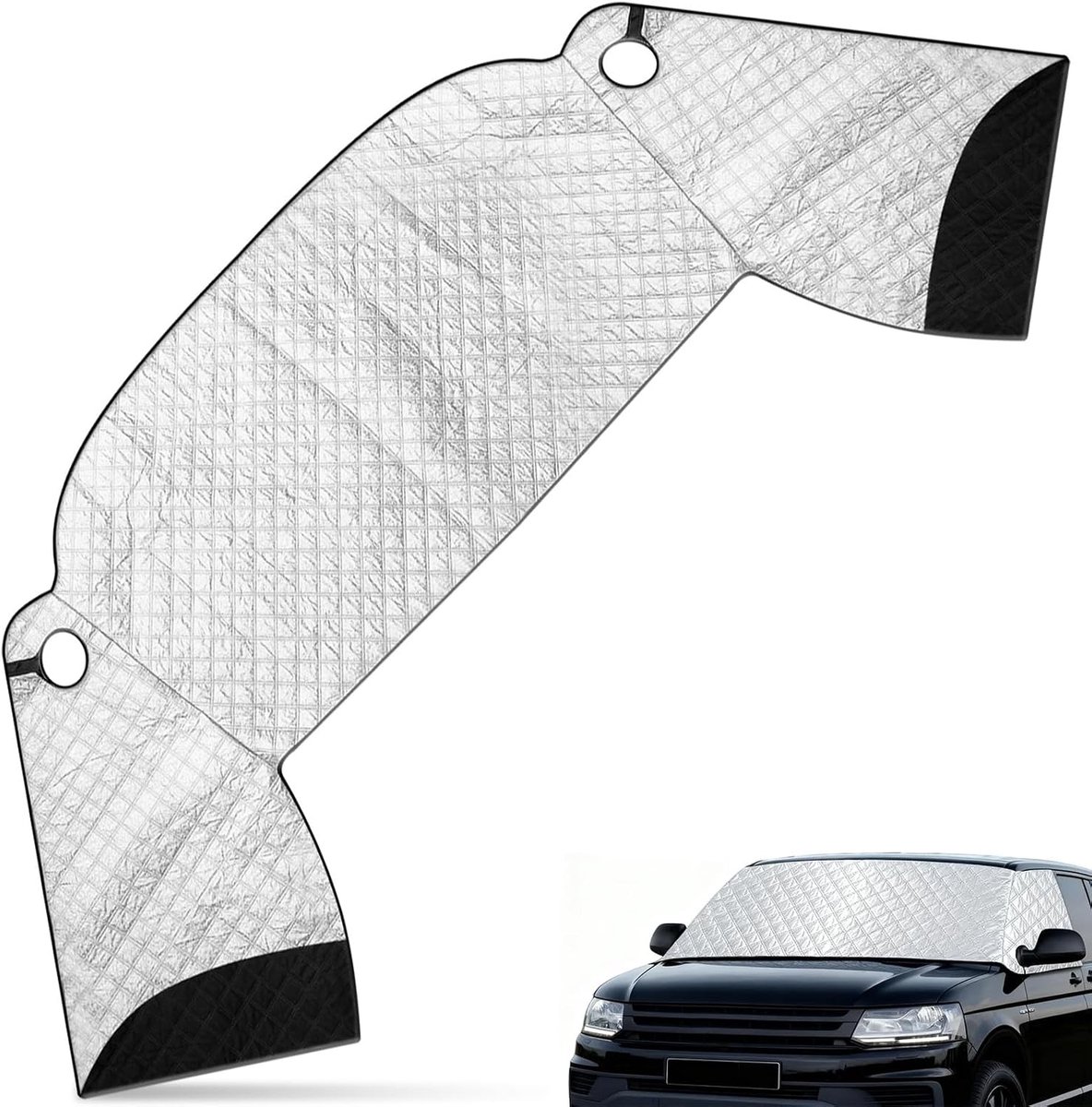 Voorruitafdekking voor VW T5 & T6, draagbare beschermkap, opvouwbare zonwering, zonwering voor UV-, sneeuw, ijs, stof, waterbestendigheid (zilver)