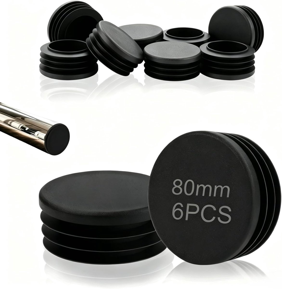 6 stuks lamellenstoppen ronde buisstoppen 80 mm stoppen