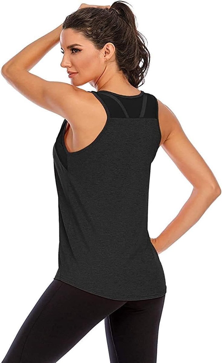 yoga fitness tank top los meisjes sportshirt training jogging running shirt mouwloos mesh rug sportkleding