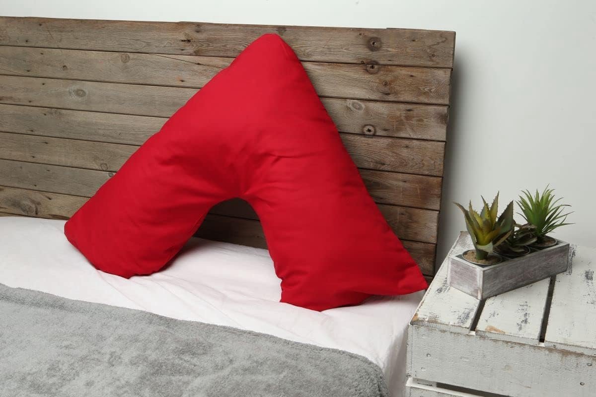 Kussen met kussensloop in verschillende mooie kleuren nekkussen (rood)