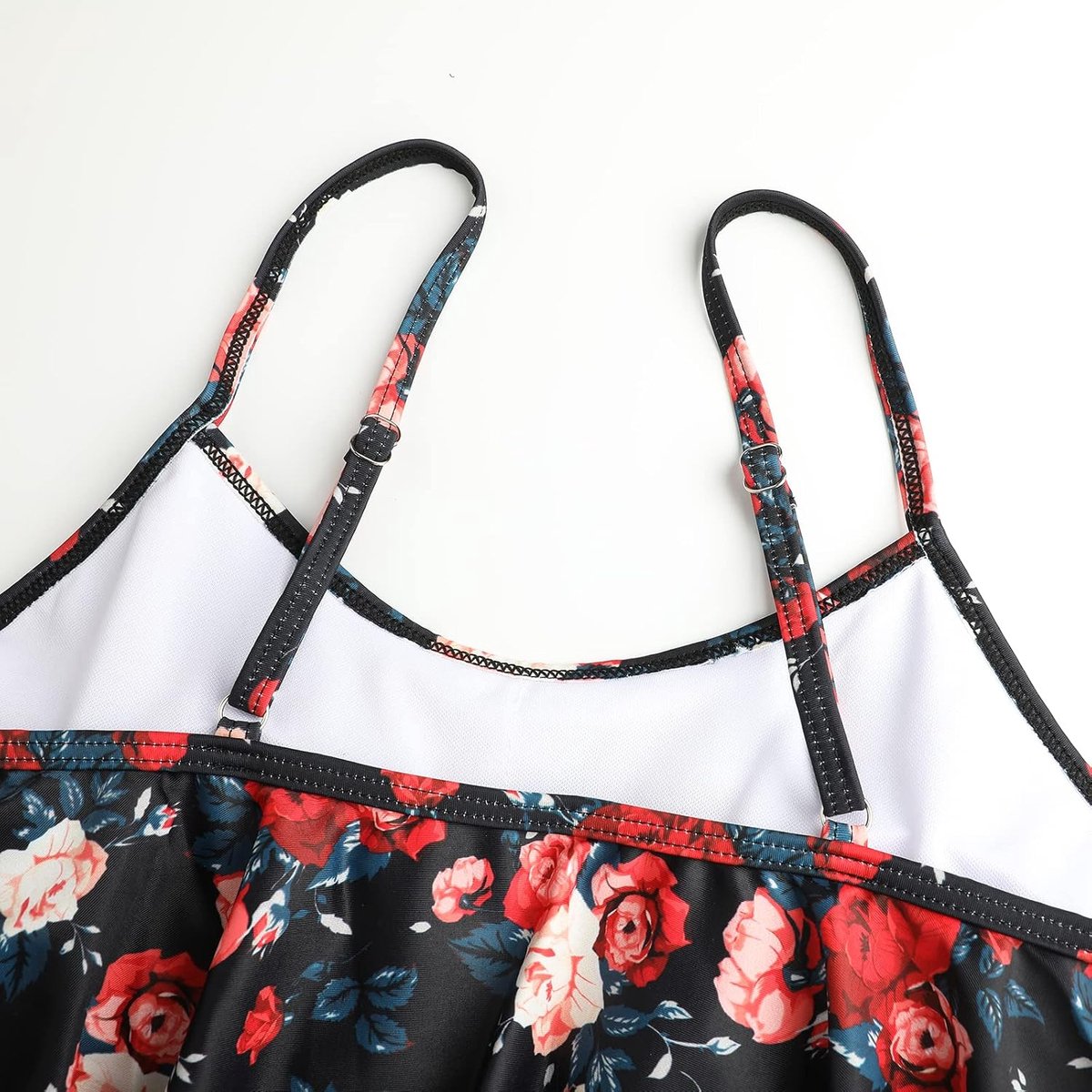 Badpak voor dames, ruches, tweedelige bikini met hoge taille, badmode, volant, bedrukt badpak