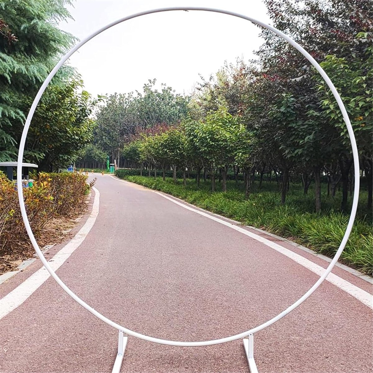 cirkel bruiloft rekwisieten boog achtergrond ronde ring bogen bloem ballon decor- deur achtergrond wegleidende partij,White,2m