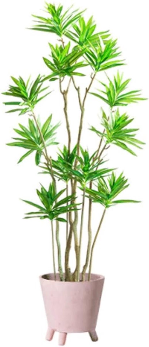 Kunstmatige plant, grote ingemaakte nep tropische planten, lelie en bamboe kantoorwinkel hotel landscaping decoratie (Color : Resin basin, Grootte : 140CM)