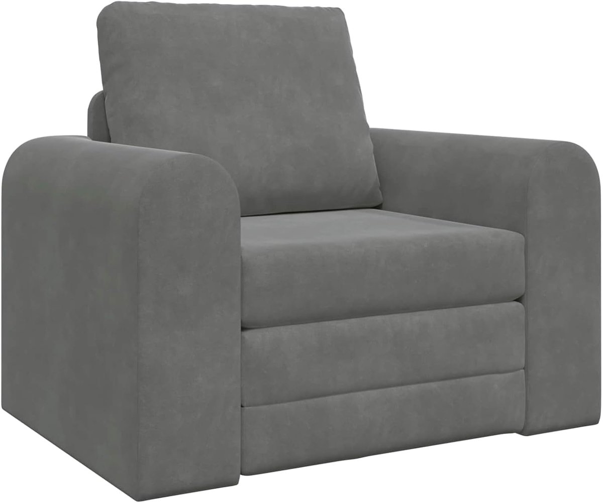 Vloerslaapbank, 2-in-1, donkergrijs, 98 x 71 x 83 cm, fluweel, slaapbank, dagbed, slaapbank voor woonkamer, logeerkamer, kleine woningen