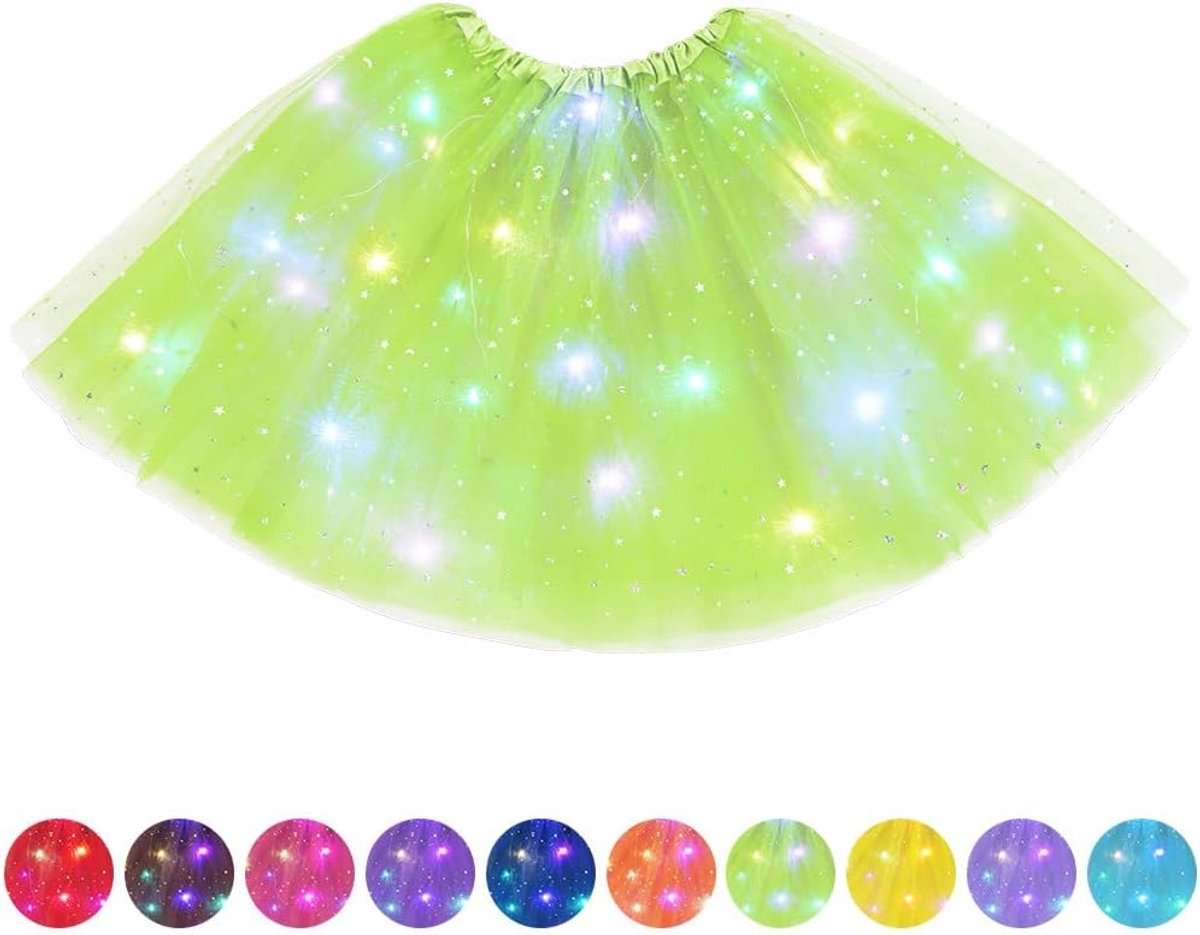 dames tutu rok met LED-licht, tule tutu rok voor volwassenen, balletdansjurk, mooie elastische Halloween-festivaljurk, carnavalsfeestkostuum