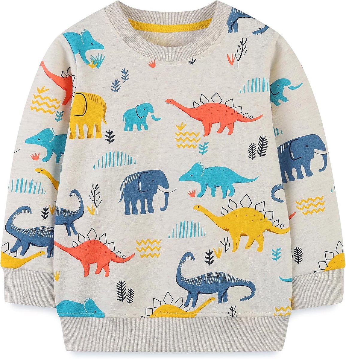 Sweatshirt Jongens 100% katoen Jongens Sweaters Casual Jumper voor Kinderen Ronde Hals Dinosaurus Pullover Mode Herfst Winter Kleding Leeftijd 2-7 Jaar