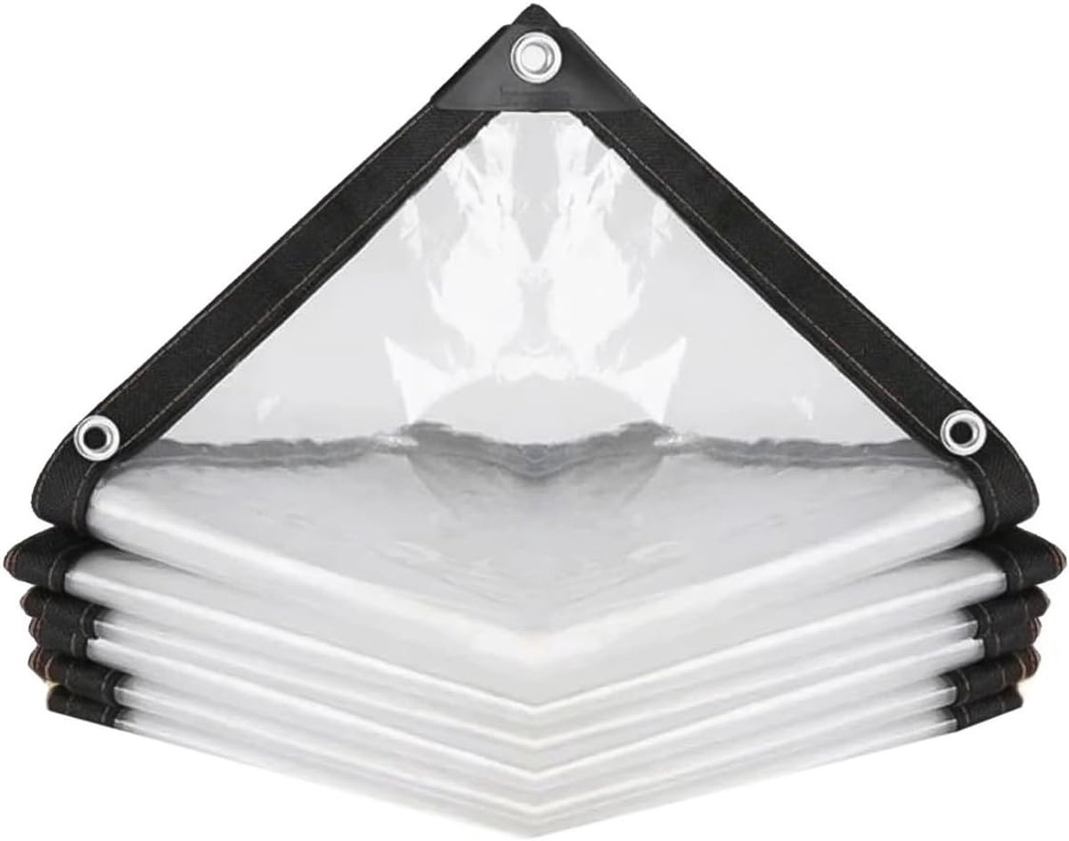 Dailygoods- Zeildoek Waterdicht - 0,12 mm PE-weefsel - UV-bestendig - Versterkte Randen - 1x2m - 16 Ogen met Messing Gaten - Afdekzeil
