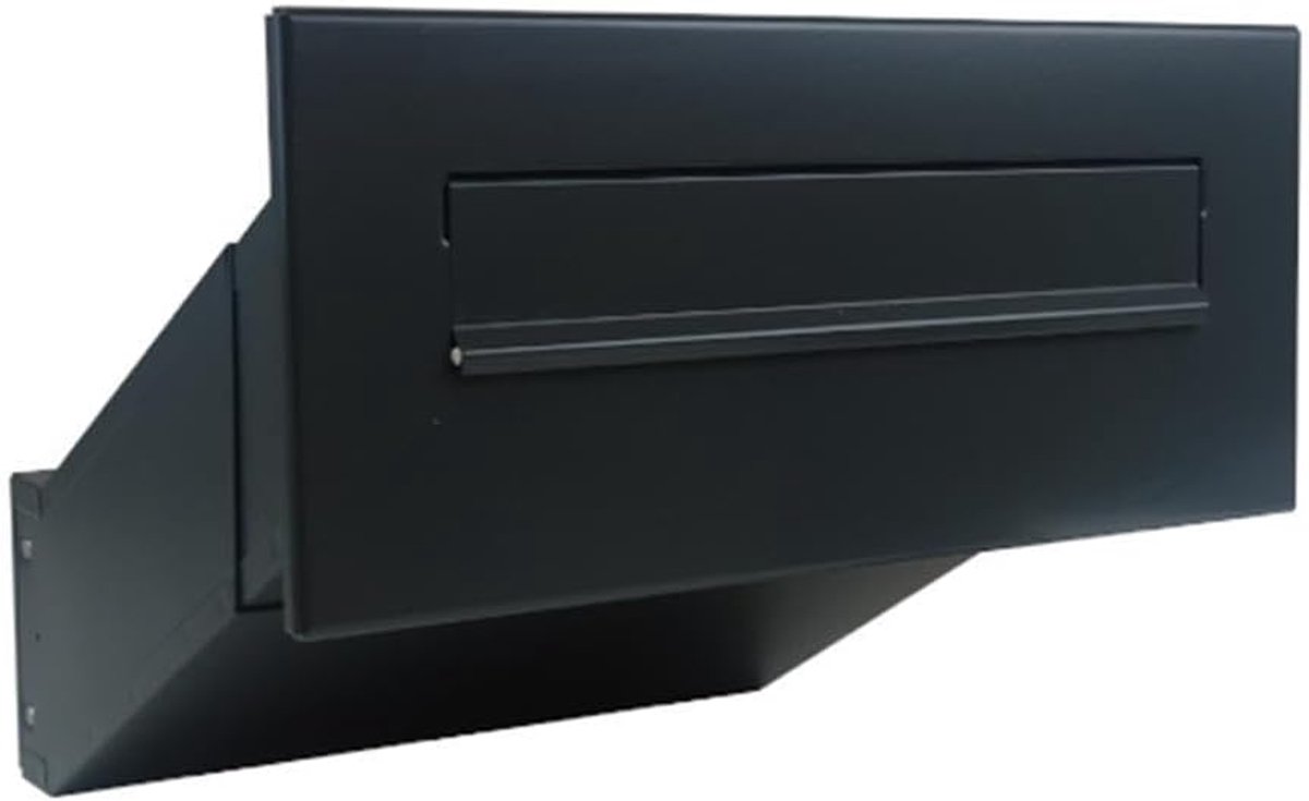 Zwart (RAL 9005) muurdoorworp brievenbus (diepte: 35-50 cm) - LETTERBOX24.de
