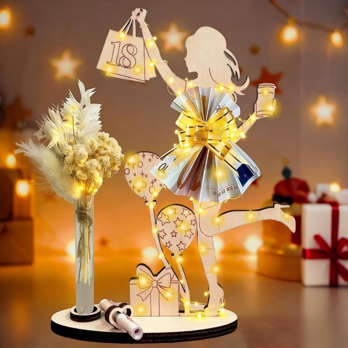 18e verjaardag meisje LED houten bord decoratie