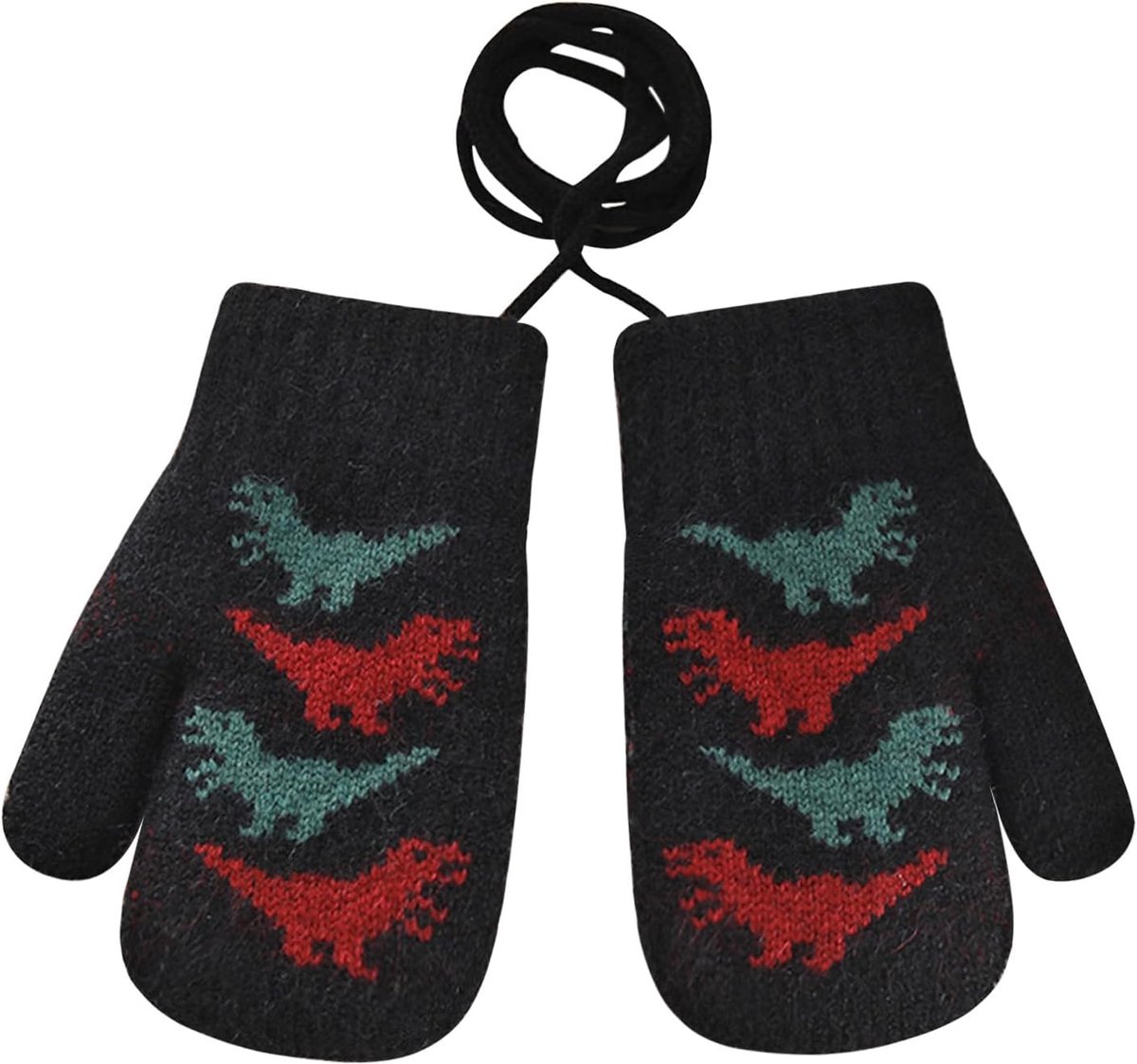 Dailygoods- Babywanten met Dinosaurusmotief - Warme Fleecevoering - Dubbele Winterhandschoenen - Geschikt voor 0-3 Jaar - Ideaal voor Buitensport - Za