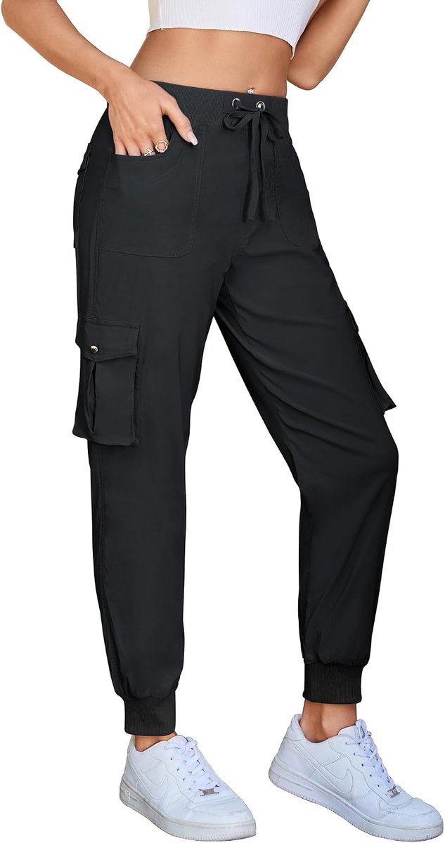 3/4 broek voor dames, zomer, casual, cargobroek, capribroek, joggingbroek, comfortabel, stretch, licht, outdoor, sport, reizen, wandelbroek, met 6 zakken