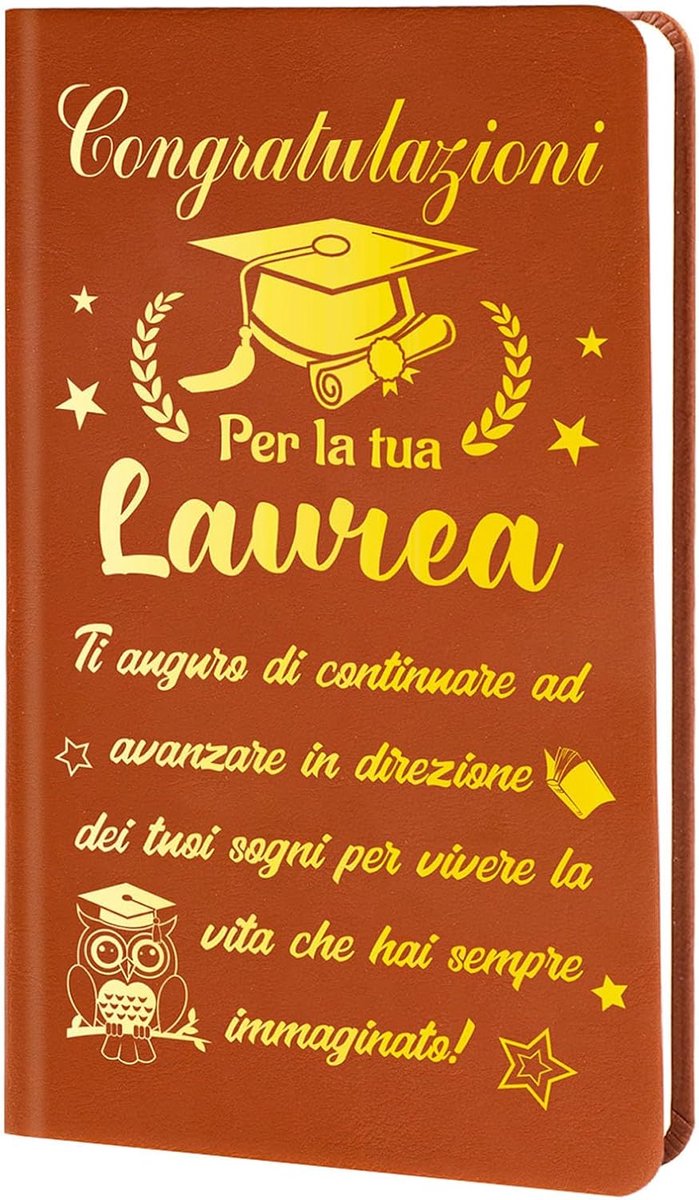 Dailygoods- Notitieboek Afstuderen - Notitieboek - Journal - Cadeau voor Dames/Heren - Duurzaam - Leren Omslag