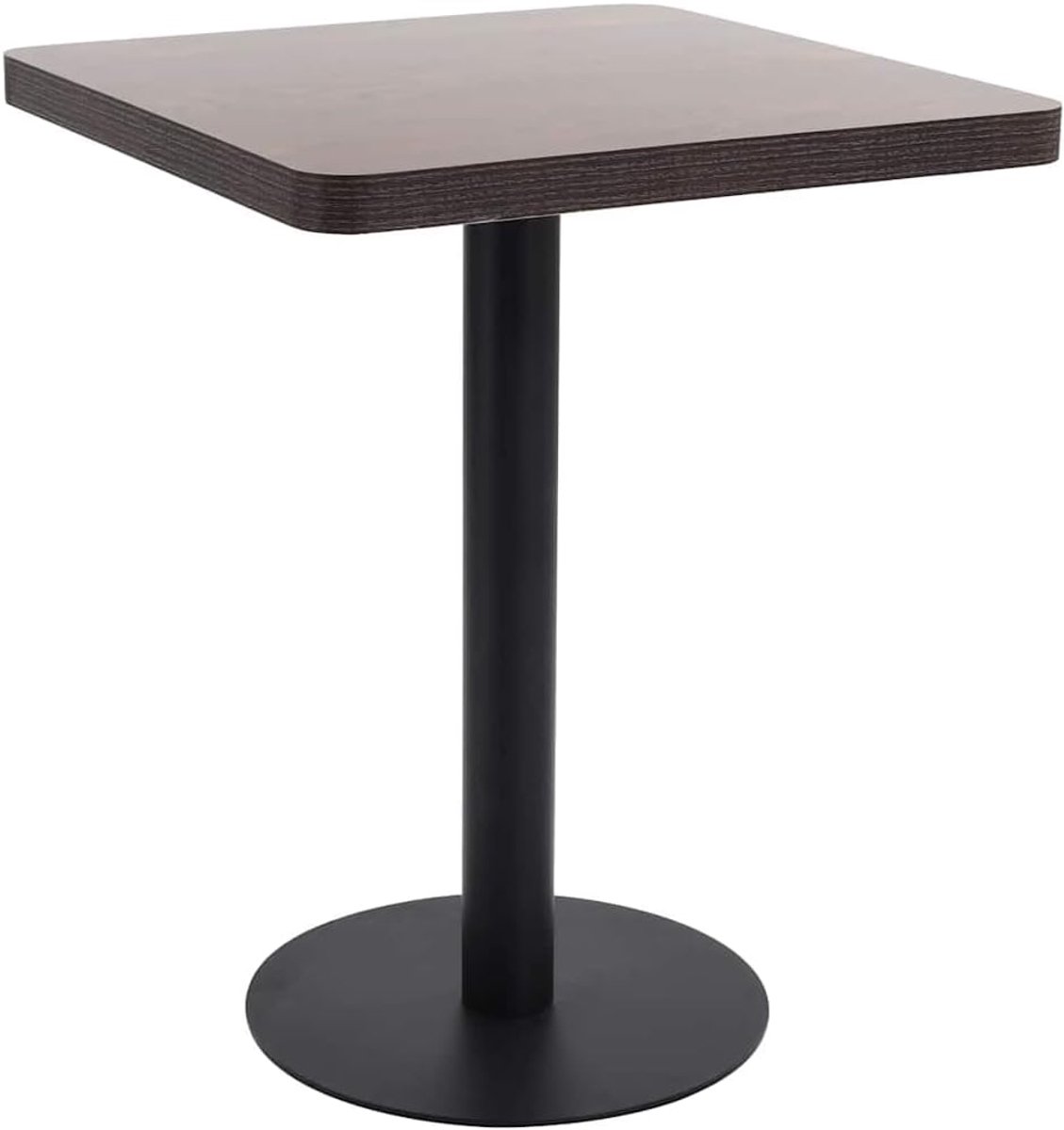 MDF met houtnerfpatroon bistrotafel vierkant 60x60cm donkerbruin