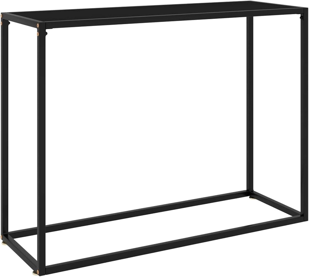 Tafel, bijzettafel, consoles, van gehard glas en staal, zwart, 60 x 35 x 75 cm, consoletafel van gehard glas, tafel voor de ingang, salontafel van glas, consoletafel