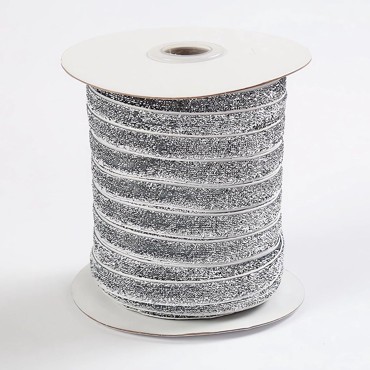 50 m glitterlint, metallic sprankelende glanzende rand voor vlinderdas, geschenkverpakking, Kerstmis, Valentijnsdag, ambachtelijke decoratie, zilver