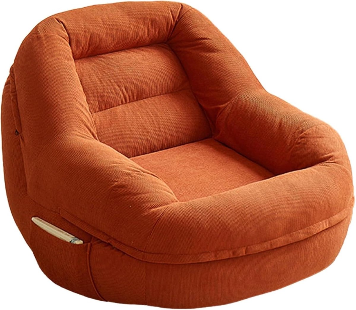 Sofa Lounge Chair, Corduroy Comfortable Chair, with Backrest and Side Pockets, for Living Room Bedroom Reading Relaxing and Leisure Activities A