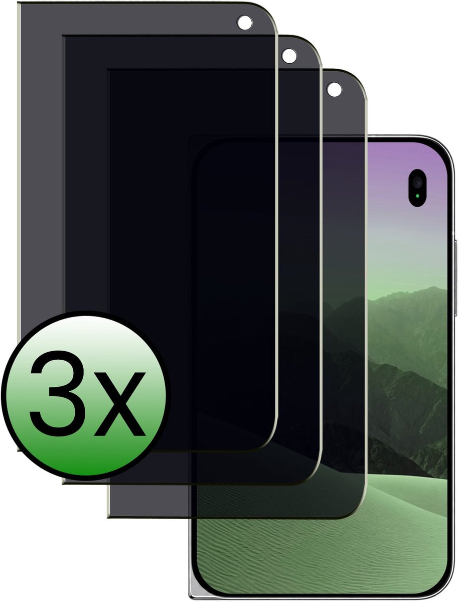 Screenprotector - 3 Stuks Geschikt voor Apple iPhone Duo - Privacy Filter - Beschermglas - Gehard Glas - Tempered Glass - Screen Protector