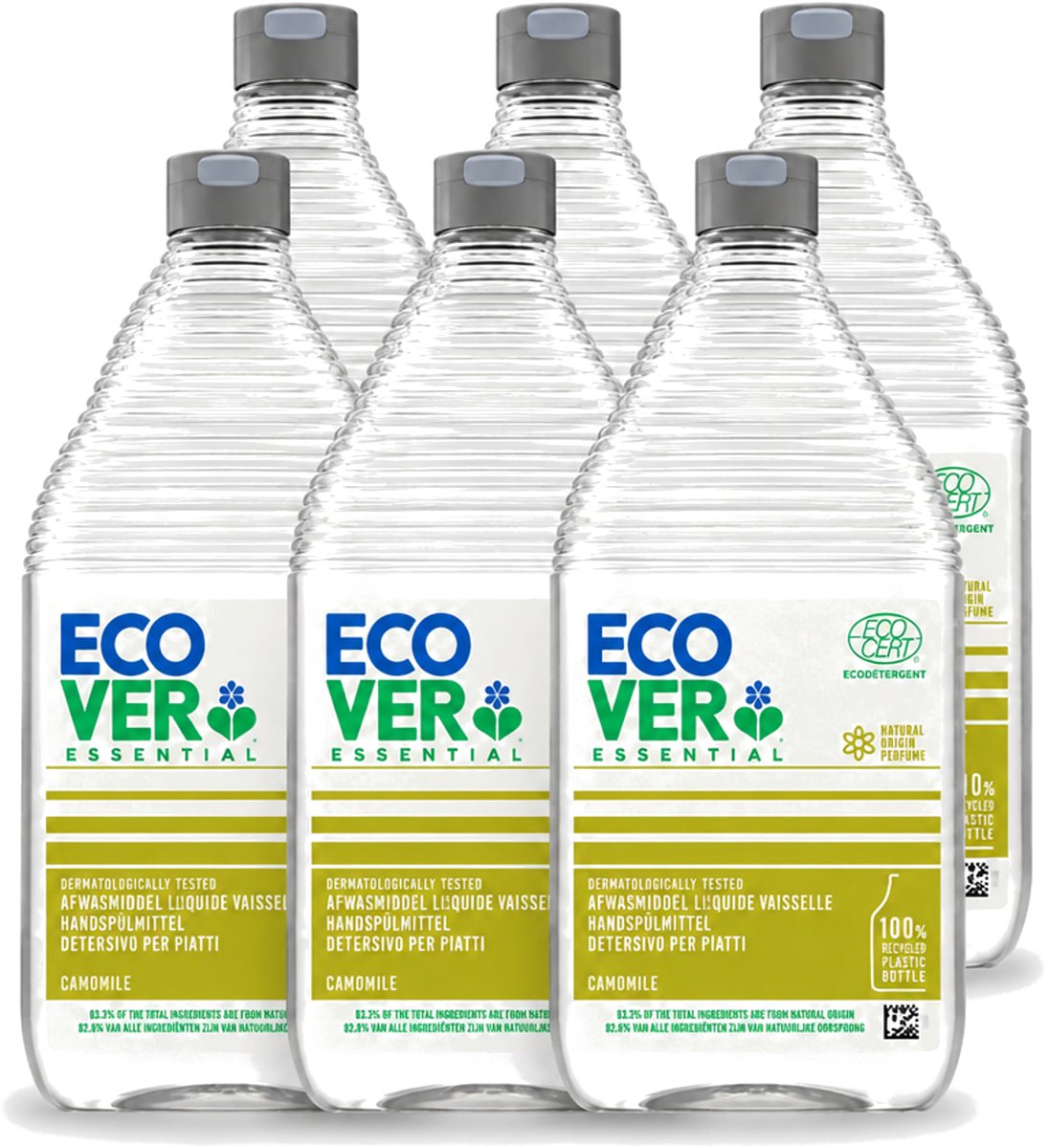 6 x Ecover - Afwasmiddel Essential - Kamille - 950 ml - Voordeelverpakking - 6 stuks
