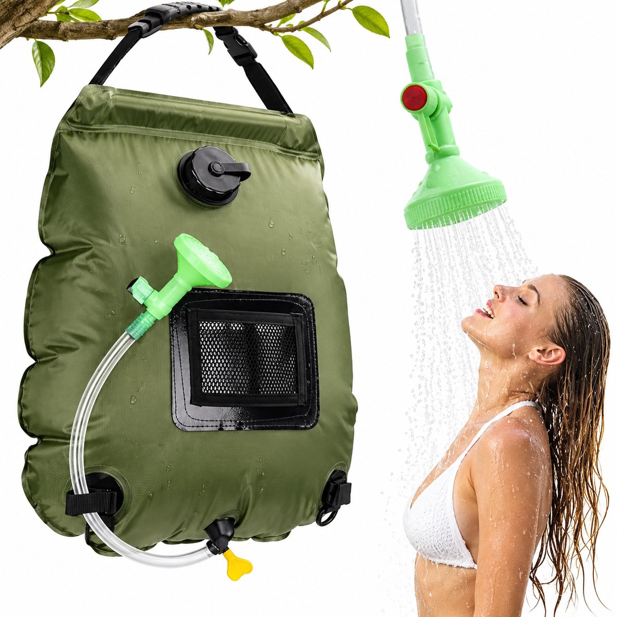 AUM® Solar Douchezak 20L - Camping Douche Buiten met Thermometer - Outdoor Survival, Tuindouche, Noodpakket