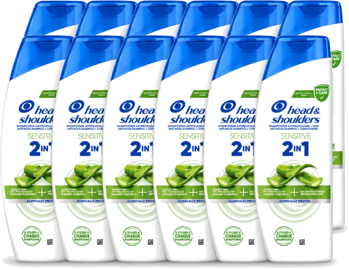 12 x Head & Shoulders – 2-in-1 – Sensitive – 300 ml - Voordeelverpakking - 12 stuks