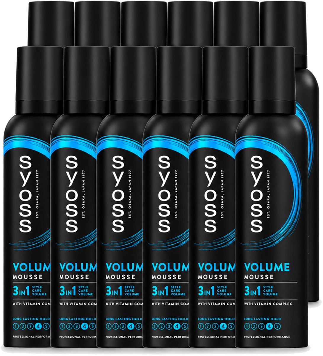 12 x Syoss - Volume - Haarmousse - Langdurige Volume - 250 ml - Voordeelverpakking - 12 stuks