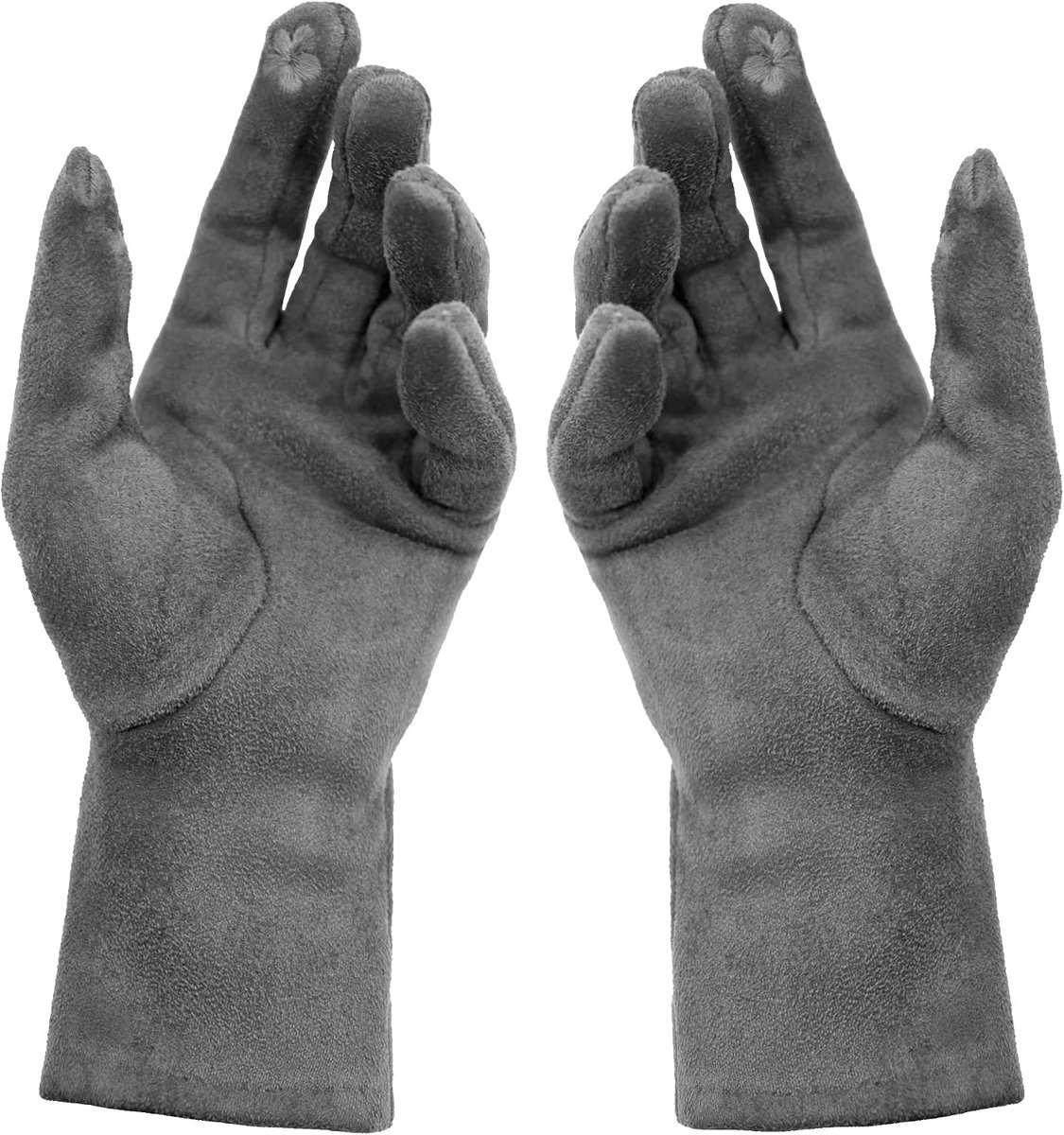 Handschoenen voor dames, dikke tactische gevoerde handschoenen, grijs, Eén maat