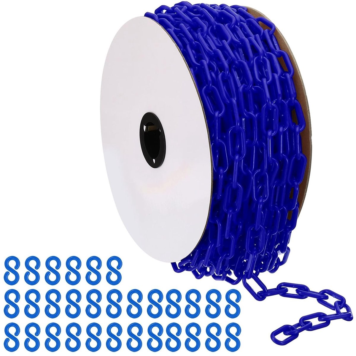 Plastic Veiligheidsketting 120 m, Blauwe Kunststof Links van 6 mm voor Tails, Parkeren, Hekken en Decoraties