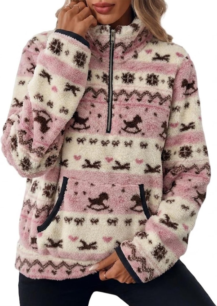 fleece sweatshirt teddy fleece pullover winter oversized sweatshirt warm pluche jas met zakken