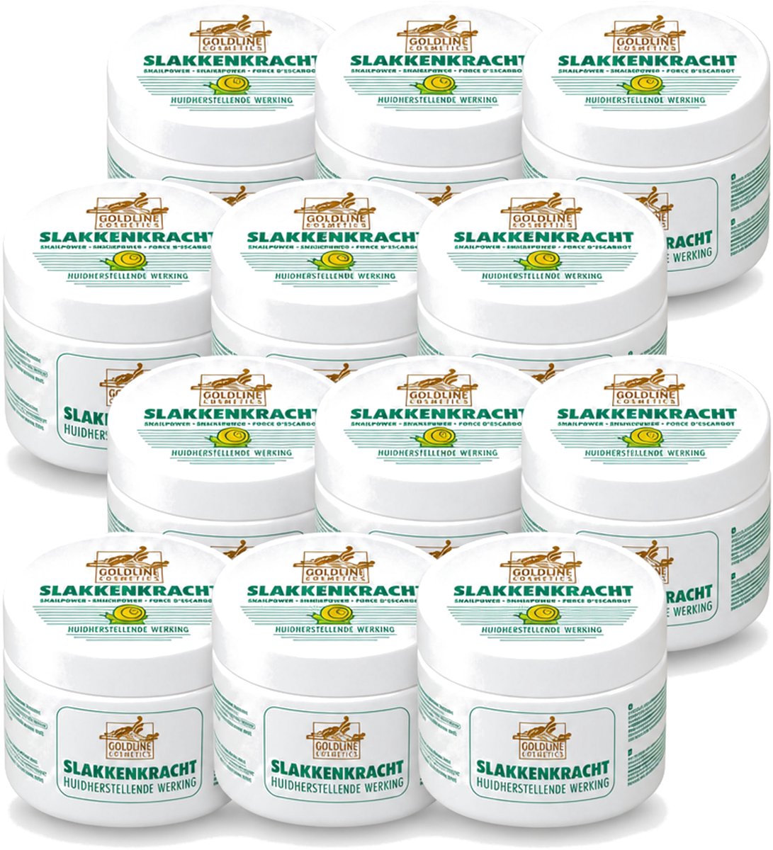 12 x Goldline - Bodycrème - Slakkenkracht - Huidverzorging - Verzachtend - 250 ml - Voordeelverpakking - 12 stuks