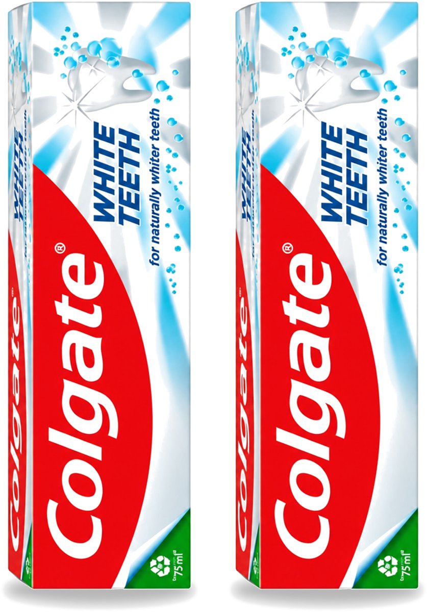 2 x Colgate – Tandpasta – White Teeth – 75 ml - Voordeelverpakking - 2 stuks