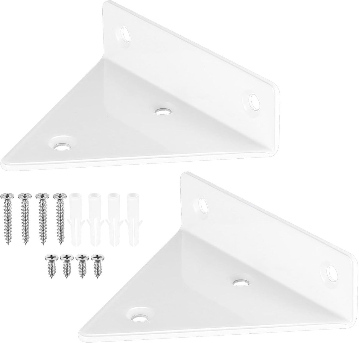Set van 2 Onzichtbare Driehoekige Wandbeugels voor Zwevende Planken, Robuuste Muurbeugels voor Opslag, Boekenplank en Decoratie met Schroeven