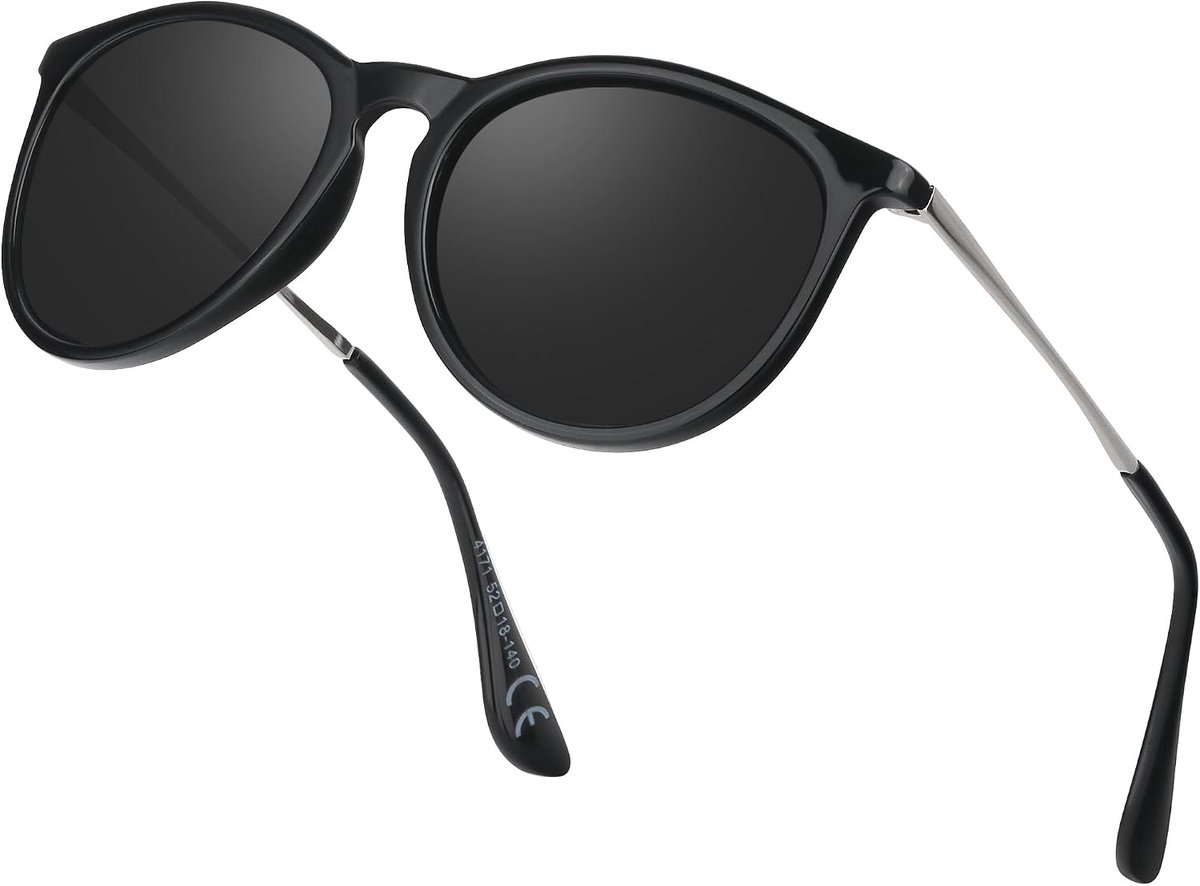 Zonnebril Dames Gepolariseerd - Designer Zonnebril voor Dames Ronde Cat Eye Zonnebrillen met UV400 Bescherming voor Autorijden en Reizen