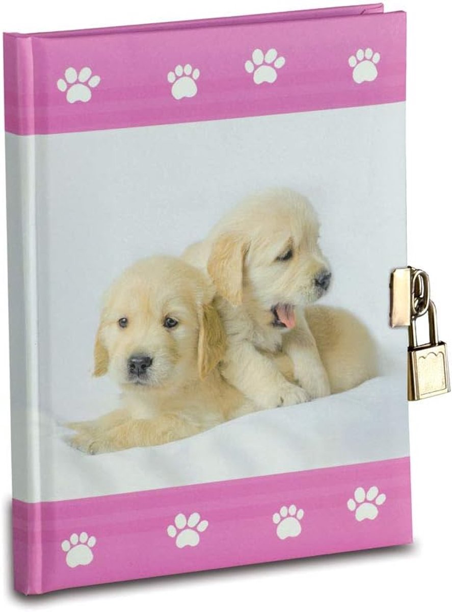 Geheim dagboek puppy's met metalen slot voor meisjes