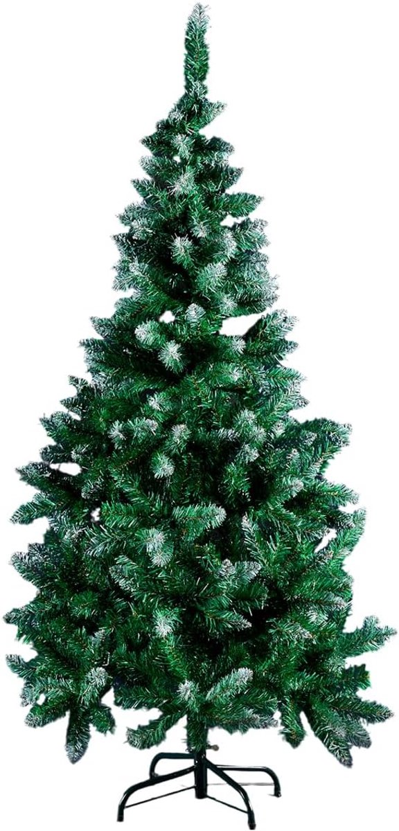 150 cm - Spar voor Kerst met Kerstboomstandaard - Kerstboom Kunststof - Kerstdecoratie voor Binnen - Kerstboom met Sneeuw - Groen