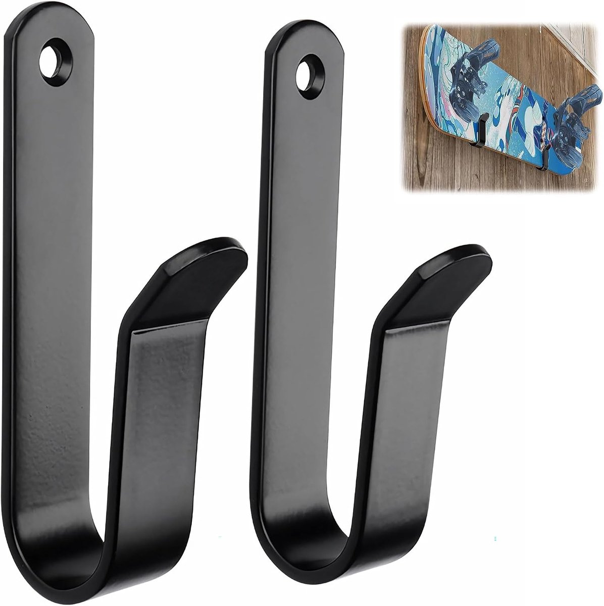 Wandhouder Wandrek Displayrek - Longboard-ophang Wandrek Displayrek Met Opberghaken, Voor Boards Zoals, Longboards, Snowboards, Wakeboards En Roller Skates