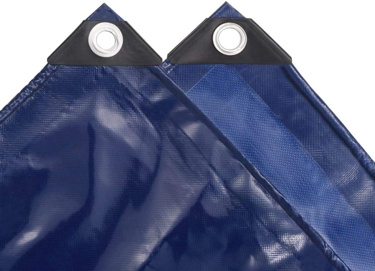 Afdekzeil, beschermzeil, bootzeil, geweven zeil, universeel zeil, bescherming tegen weersinvloeden, voor afdekking in de tuin, 650 g/m², 5 x 6 m, blauw