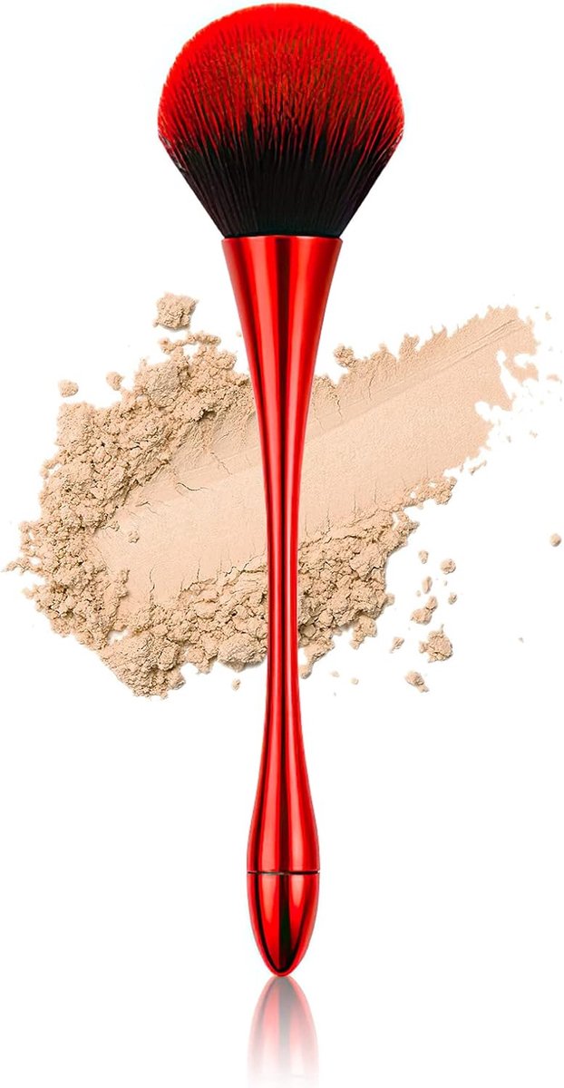 blushborstel, grote gezichtsborstel voor losse of geperste zettingspoeder, bronzerborstel met pluche vezels