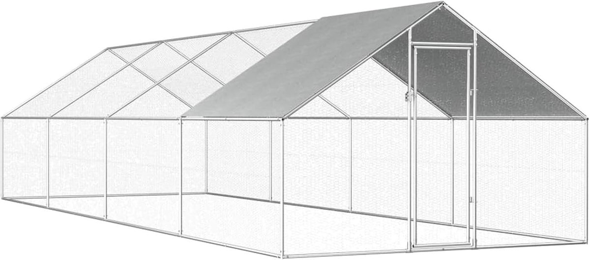 Groot kippenhok voor buiten, van verzinkt staal, 2,75 x 8 x 1,92 m, kooi voor buiten kippenhok, kippenhok, kippenhok, kippenhok, kippenhok, kippenhok, groot kippenhok