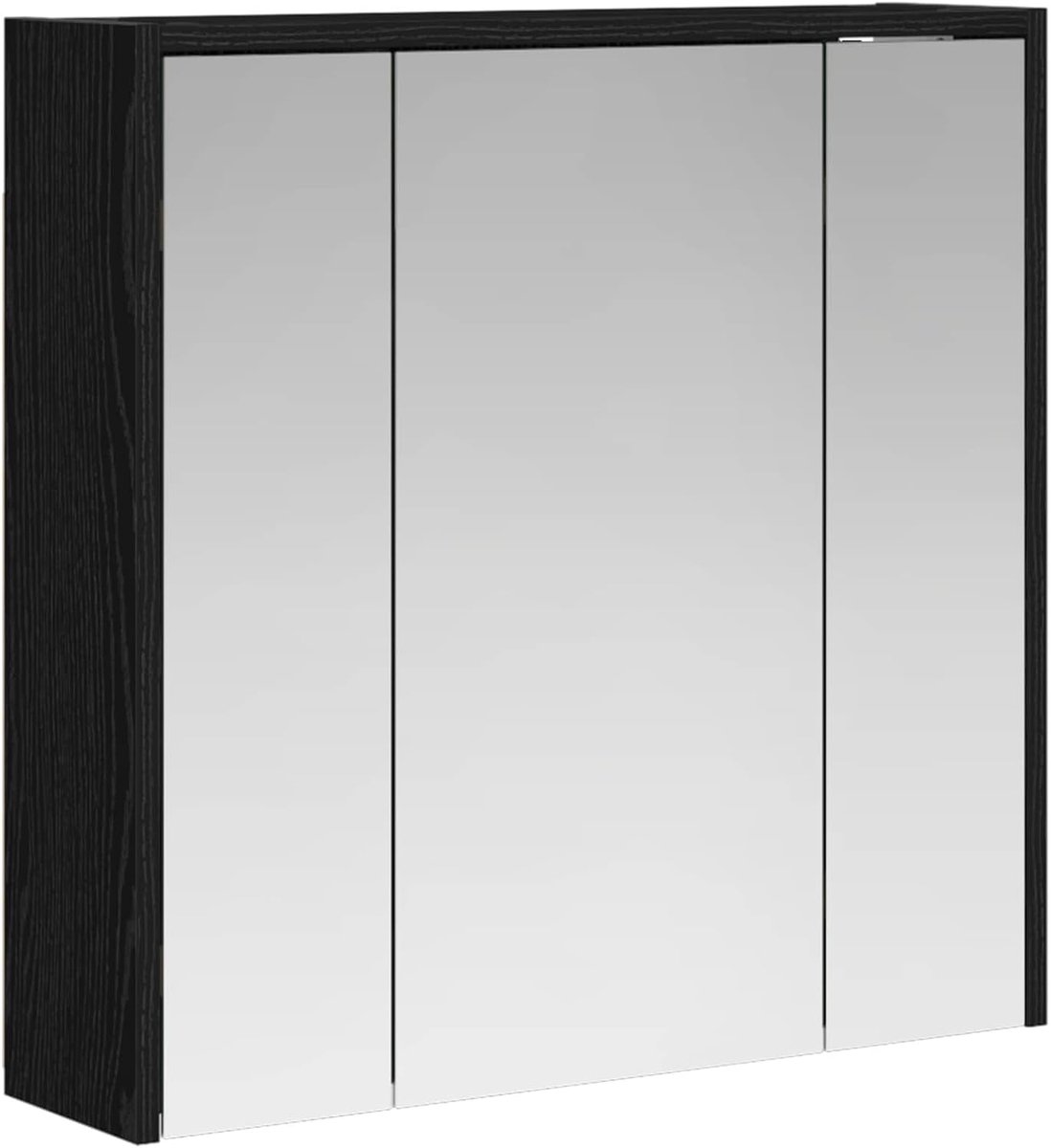 Badkamer spiegelkast zwart eiken look, spiegelkast badkamer wandspiegelkast voor familie badkamer kleedkamer 889152