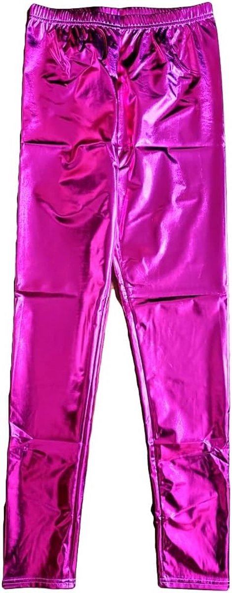 krautwear Legging voor dames en meisjes, metallic, glanzend, wet look, latex kunstleer, partylook