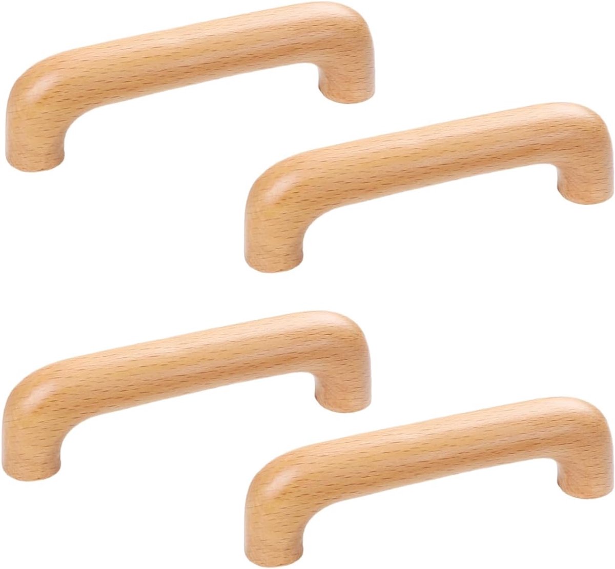 Pakket van 4 houten handgrepen Massieve keukengrepen Deurgrepen Meubelgrepen Ladegreep Huis DIY Decor voor keukenkast Lade Meubels