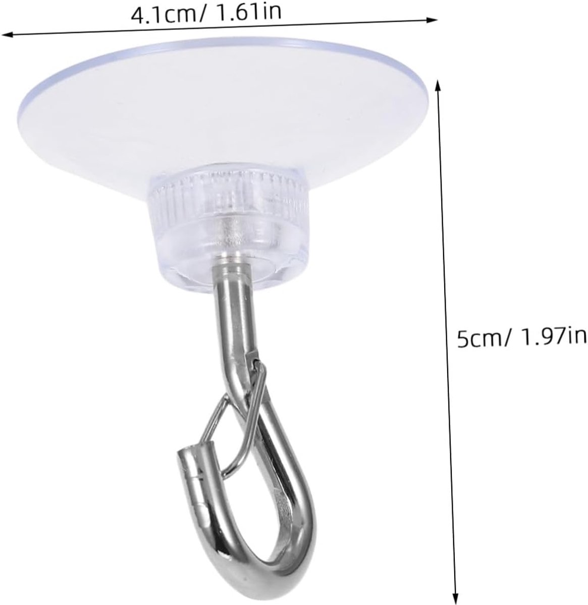 6 Stuks Herbruikbare Zuignap Plafondhaken zonder Boren Transparante Zuignap Ophanghaken voor Plant Lamp Ballonnen Decoratie Onzichtbare Plafondhouder voor Woonkamer Feest