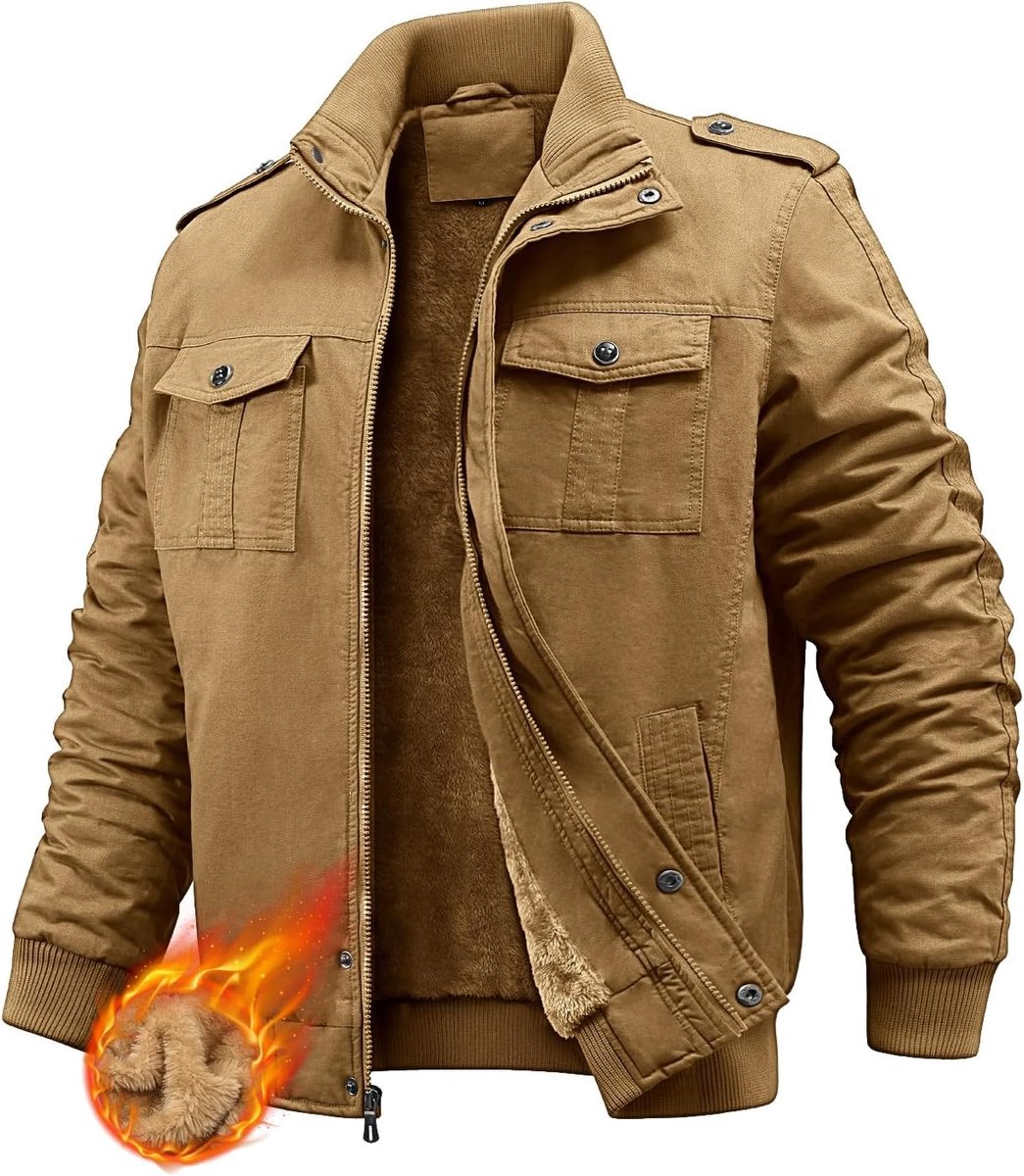 Winterjas fleece gevoerde jas warm katoen militaire jas bomberjack cargo jassen met meerdere zakken thermische dikke windjack jassen voor werk casual outdoor