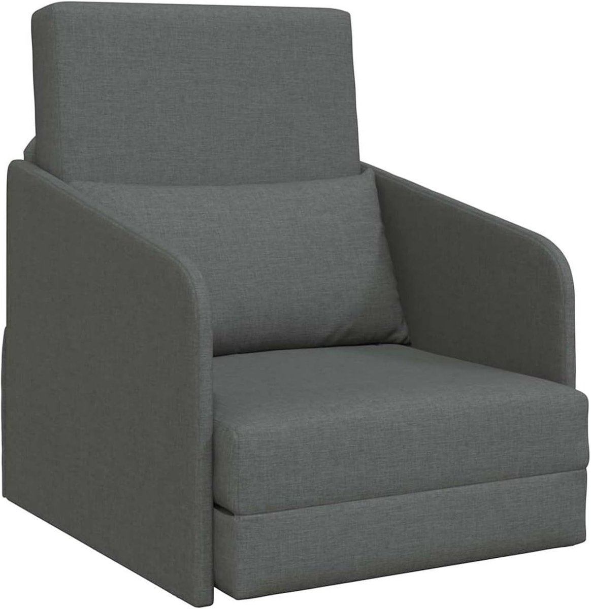 Vloerslaapbank, 2-in-1, donkergrijs, 65 x 80 x 83 cm, stof, dagbed, slaapbank, logeerbed, voor woonkamer, kantoor, logeerkamer, kleine ruimtes, 4106638