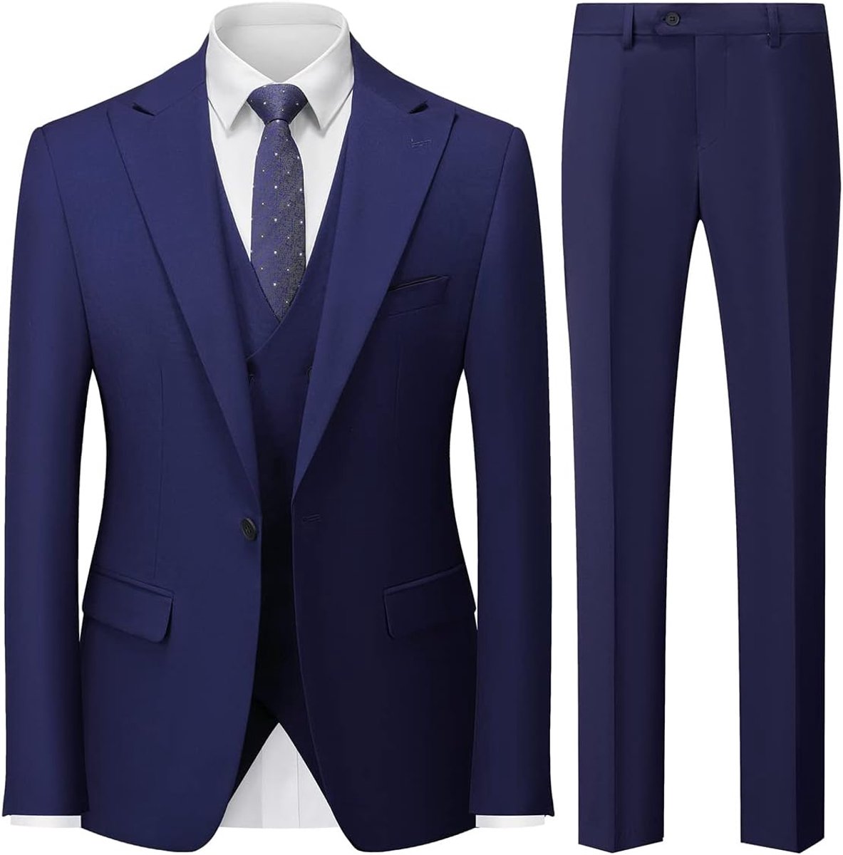 3-delige slim fit pak set één-knop smoking jas vest en broek voor bruiloft prom business
