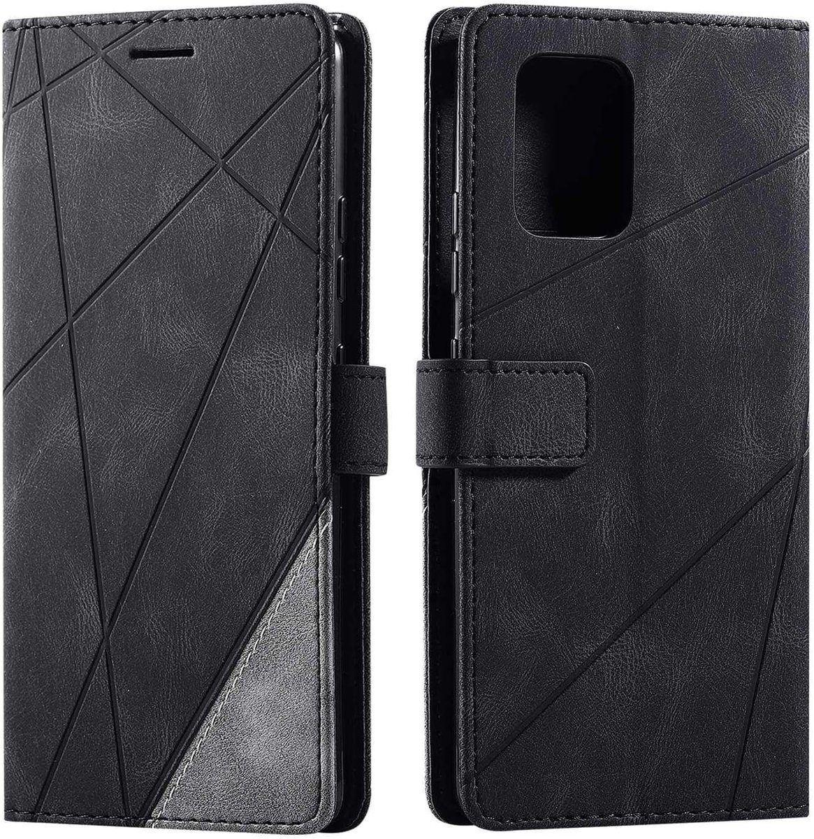Hoesje voor Galaxy S10 Lite, PU Lederen Beschermhoesje Flip Beschermhoes Telefoonhoes Telefoonhoesje voor Galaxy S10 Lite, Zwart