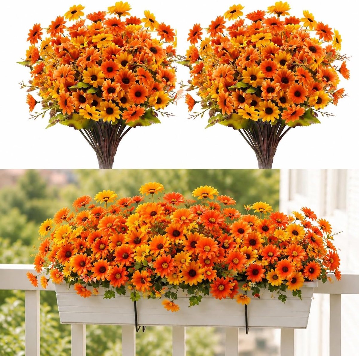 Kunstbloemen oranje madeliefjes