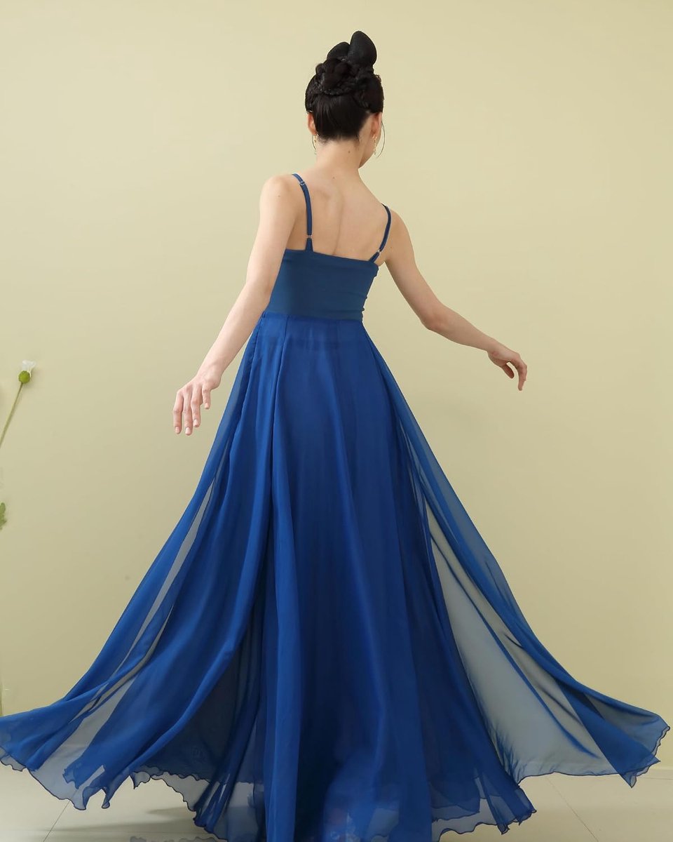 Klassieke dansjurk voor dames, mouwloze balletjurk, hedendaagse chiffon-jurk